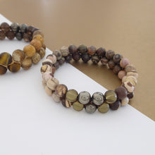 Load image into Gallery viewer, Gemstone jewellery set by Pellara, Oasis, made of Pyrite, Smoky Quartz, Jasper &amp; Tiger eye. Leo, Virgo, Scorpio, Sagittarius, Capricorn &amp; Gemini zodiacs.