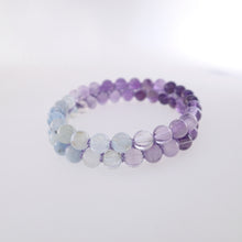 Load image into Gallery viewer, Chakra gemstone bracelet for The Throat Chakra, designed by Pellara. Made in Canada. Birthstone gift for Aquarius, Sagittarius, Aries, Scorpio, Taurus &amp; pisces zodiacs.