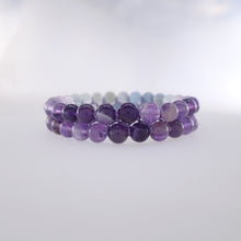 Load image into Gallery viewer, Chakra gemstone bracelet for The Throat Chakra, designed by Pellara. Made in Canada. Birthstone gift for Aquarius, Sagittarius, Aries, Scorpio, Taurus &amp; pisces zodiacs.