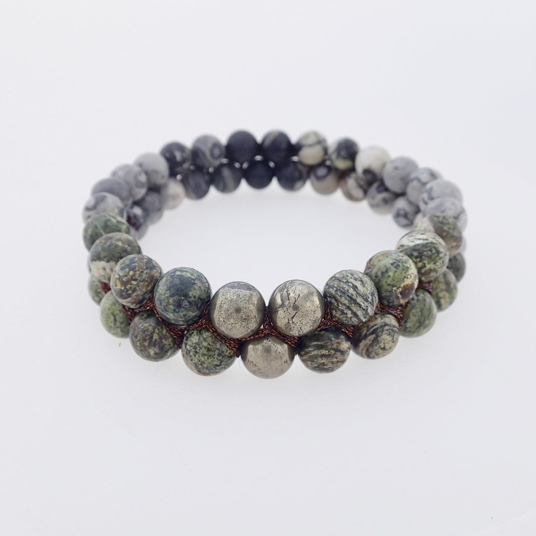 Gemstone bracelet by Pellara, treasure. Scorpio, Leo, Virgo & Aries zodiac. Chakra stone for The Crown, Heart, Solar plexus & root.