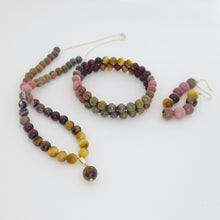 Load image into Gallery viewer, Coral Reef Gemstone jewellery set  by Pellara, made of Tiger Eye, Unakite, Rhodonite and Pyrite . Gemini, Scorpio, Leo, Virgo &amp; Libra zodiacs.