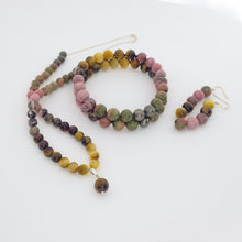 Load image into Gallery viewer, Coral Reef Gemstone jewellery set by Pellara, made of Tiger Eye, Unakite, Rhodonite and Pyrite . Gemini, Scorpio, Leo, Virgo &amp; Libra zodiacs.