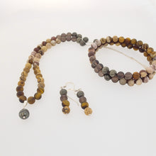 Load image into Gallery viewer, Gemstone jewellery set by Pellara, Oasis, made of Pyrite, Smoky Quartz, Jasper &amp; Tiger eye. Leo, Virgo, Scorpio, Sagittarius, Capricorn &amp; Gemini zodiacs. Aromatherapy