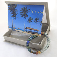 Load image into Gallery viewer, Gift package for Gemstone Jewellery set, Summer Breeze by Pellara. Made of Silver, Picasso Jasper, Sesame Jasper &amp; Azurite Malachite