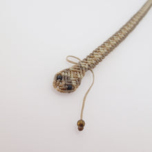 Load image into Gallery viewer, Cute baby snakes in modern macrame bracelet or choker, by Pellara, designed and made in Canada. Adjustable. Gift for nature lovers. Sweet Echis, Light Brown