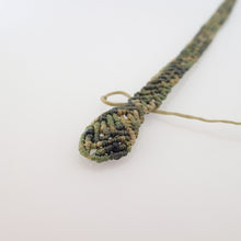 Load image into Gallery viewer, Cute baby snakes in modern macrame bracelet or choker, by Pellara, designed and made in Canada. Adjustable. Gift for nature lovers. green viper