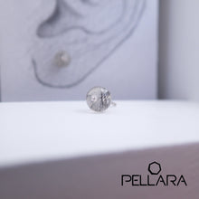 Load image into Gallery viewer, Sterling silver natural gemstone stud earrings contains a sparkling piece of Cubic Zirconia. Very light and hypo-allergenic, 6mm or 8mm beads. Quartz Family