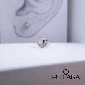 Sterling silver natural gemstone stud earrings contains a sparkling piece of Cubic Zirconia. Very light and hypo-allergenic, 6mm or 8mm beads. Quartz Family